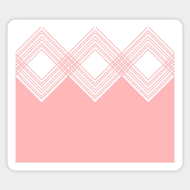 Abstract geometric pattern - pink and white. Sticker by kerens